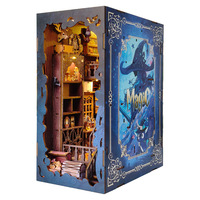 Puzzle 3D en bois Book Nook - Maison de poupée à construire soi-même avec modèle de bibliothèque miniature