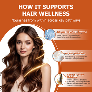 Gummies avancées pour la croissance des cheveux avec vitamine A et biotine – Complément alimentaire favorisant des cheveux plus épais et plus volumineux – Gummies pour la croissance capillaire - Product Image 4