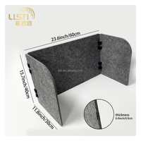 Panneau acoustique en polyester, séparateur de bureau, cloison de table pliable d'usine avec installation par velcro, séparateur de bureau acoustique