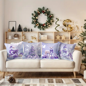 圣诞节。定制印花枕套。靠垫套。舒适。很漂亮。可爱。舒适。多才多艺。家。沙发。户外。酒店。 - Product Image 2