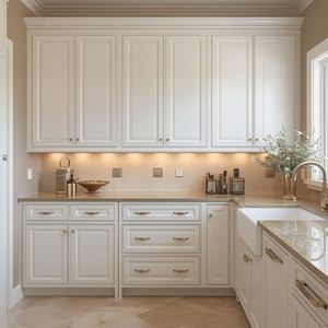 Muebles de Cocina Modernos Personalizados, Gabinetes de Cocina Completos Blancos Estilo Shaker Clásico, Diseño de Muebles de Cocina para Casa o Villa - Product Image 1