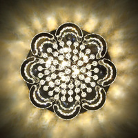 Lustre rond en acier inoxydable et cristal, éclairage LED pour plafond, design moderne de luxe, dimmable, pour salon, chambre à coucher, salle à manger