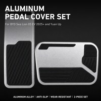 Ensemble de couvre-pédales en alliage d'aluminium, patins antidérapants en caoutchouc TPE, garniture intérieure pour BYD Sea Lion 05 EV 2025+ Yuan Up