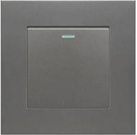 Interrupteur mural simple 86 Type Noir Mat avec voyant lumineux 10A 250V, interrupteur électrique mural encastré
