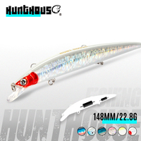 148mm/22.8g leurre de bar de mer flottant plongée profonde longue coulée pêche dure méné ABS appât dur artificiel pour la pêche en rivière du lac