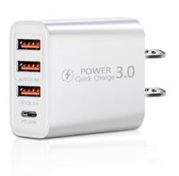 Adaptor Daya USB Type-C 2-Port 40W 2026 dengan Pengisian Cepat QC3.0 5V/2.4A untuk Ponsel, Colokan US EU