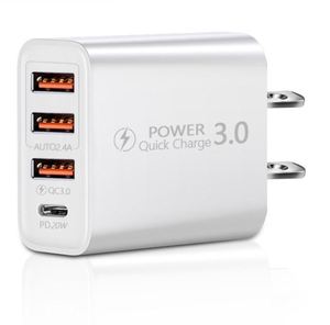 2026 Newest Wholesale 12W 4-Port <b>USB</b> A Type-<b>C</b> Wall Charger PD QC3.0 Fast Charger for Mobile Phones US EU <b>Plug</b> <b>Adapter</b> - Product Image 1