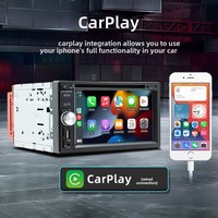 Lecteur DVD/CD/VCD de voiture universel 2Din Carplay Android Auto TV BT/FM/AUX-in/USB Aide à la marche arrière Radio stéréo multimédia de voiture