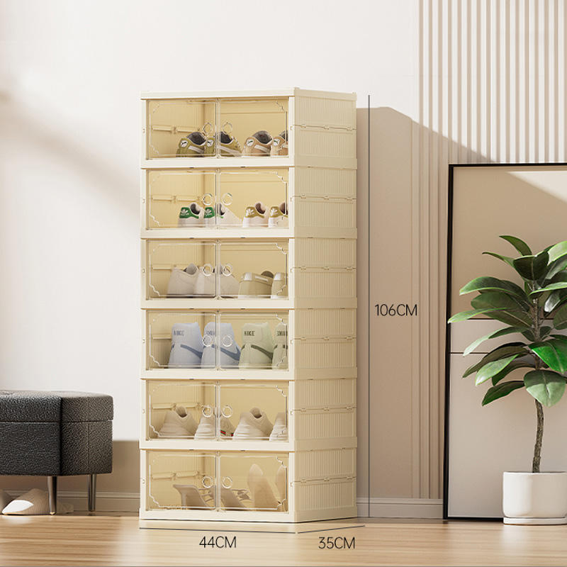 Large Plastic Stackable Sneaker Storage Shoe Cabinet Magnetic Clear ...