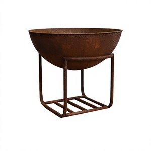 Pozo de fuego de metal fundido con soporte Tamaño personalizado Forma redonda Pozo de fuego de leña con soporte a precio asequible - Product Image 1