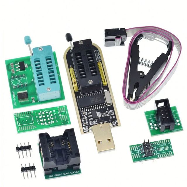 CH341 a CH341B 24 25 Series EEPROM Flash BIOS USB Programmer Module SOIC8 SOP8 Test Clip for EEPROM 93CXX / 25CXX / 24CXX