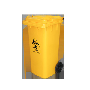 HMTPC 120L Outdoor Medical Waste <b>Bin</b> With <b>Wheels</b> And Sealed Lid Rectangular HDPE - Product Image 2
