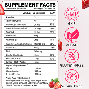 Las gomitas de colágeno de fresa de etiqueta privada ayudan a blanquear la piel promueven el crecimiento del cabello y las uñas Gummy Candy Dosage Blanqueamiento DE LA PIEL gomoso - Product Image 3