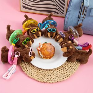 Porte-clés en peluche chien saucisse de dessin animé mignon de 15 cm, pendentif de sac, mini poupée, cadeau de Noël - Product Image 5
