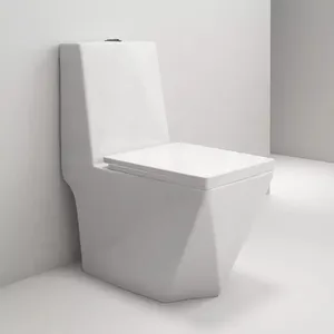 Inodoro árabe con forma de diamante, lavabo de cerámica de una pieza, commode, aseo y lavabo de pedestal