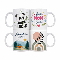 Mug à café en céramique personnalisé avec sublimation, motif de personnage de dessin animé et paysage naturel, tasse à thé blanche imprimée, mug souvenir