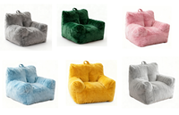 Fauteuil pouf moderne en tissu doux avec mousse haute densité et housse amovible pour chambre/salon, ultra doux, une place