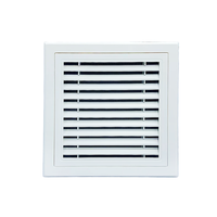 Grille d'aération double à lamelles en ABS, grille de retour d'air simple à lamelles avec charnière et grille métallique pour climatisation centralisée