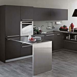 Armoires de cuisine modernes en bois de pin massif de style européen australien, laque noire mate, écologiques, multifonctionnelles, emballage plat - Product Image 1