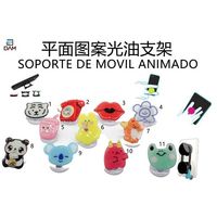 Support de téléphone magnétique DAM en ABS, motif plat, finition vernie, avec adhésif, support mobile animé