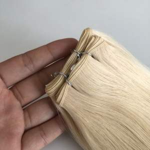 Extensions de <span class=keywords><strong>cheveux</strong></span> humains doublement étirés, d'un seul donneur, nouvelle trame nouée à la main, trame Genius européenne - Product Image 3