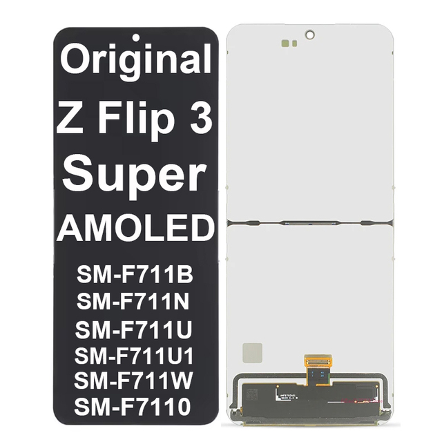 6.7" Z Flip 3 Original Super AMOLED Screen Replacement for Samsung Galaxy Z Flip3 LCD Display F7110 F711B F711U F711W No Frame