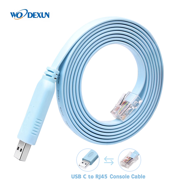 Oem USB USB to RJ45 Type C to RJ45 Male to Male Console Cable for Computer RS232 Serial Cable for Routers and Switches