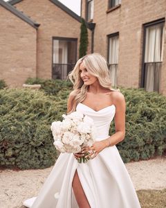 Ruolai QD06098 elegante Custom Made Sweetheart a-line Mikado raso increspato gonna a pieghe <span class=keywords><strong>abiti</strong></span> <span class=keywords><strong>da</strong></span> <span class=keywords><strong>sposa</strong></span> - Product Image 6