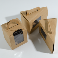 Vente en gros Boîte d'emballage de gâteau au chocolat en papier kraft avec fenêtre transparente mini cheesecakes pour pâtisserie macarone