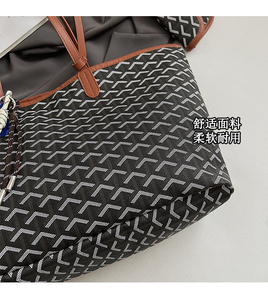 Sac à main ouvert de luxe LY, sac fourre-tout en PU, élégant, classique, rétro, géométrique, grande capacité, sac de shopping - Product Image 3