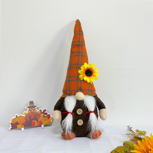 Sunflower Gnome Plush Figurine Fall Thanksgiving Decorations Faceless Elf <b>Doll</b> for Shop Window Home Display - Product Image 6