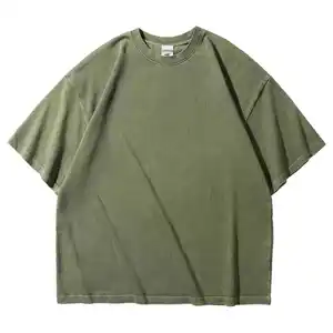 Men'S Clothes Oversized Tshirt 100% Cotton T-Shirt Manufacturer Streetwear Hip Hop Blank Acid Wash Custom Logo Vintage T Shirts