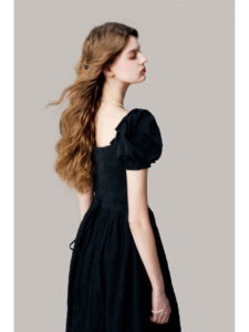 Robe Midi Coquette Y2K à Manches Bouffantes et Buste Froncé, Taille Corset <span class=keywords><strong>Basque</strong></span>, Personnalisable à Faible MOQ, Usine de Vêtements 2026 - Product Image 2