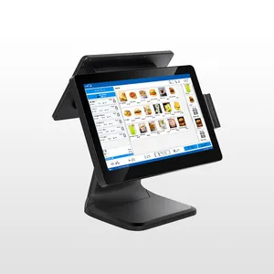 The latest 15.6 inch 10 points 1366*768 touch screen cash register all in one pos systems for sale