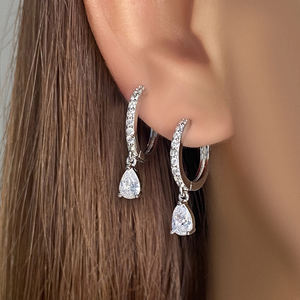 Wuzhou, joyerí<span class=keywords><strong>a</strong></span> <span class=keywords><strong>de</strong></span> moda, venta al por mayor, joyerí<span class=keywords><strong>a</strong></span> hipoalergénica, venta al por mayor, pendientes <span class=keywords><strong>de</strong></span> gota <span class=keywords><strong>de</strong></span> plata chapados en rodio para mujer - Product Image 4