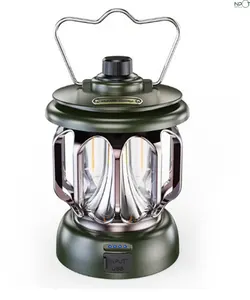 NPOT Retro lanterna da campeggio ricaricabile Mini lampada da campeggio Vintage a sospensione con 3 modalità di illuminazione lampada da tenda da esterno dimmerabile