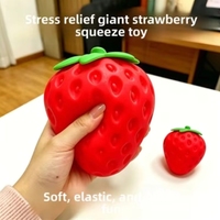 Jouet anti-stress souple en forme de fraise, réaliste, à remontée lente, prix direct usine
