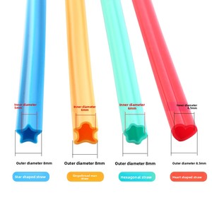 Factory Spot <b>Silicone</b> Straw Beverage Curved Set Children's Soft Pearl Milk Tea Environmentally Friendly Reusable - Product Image 1
