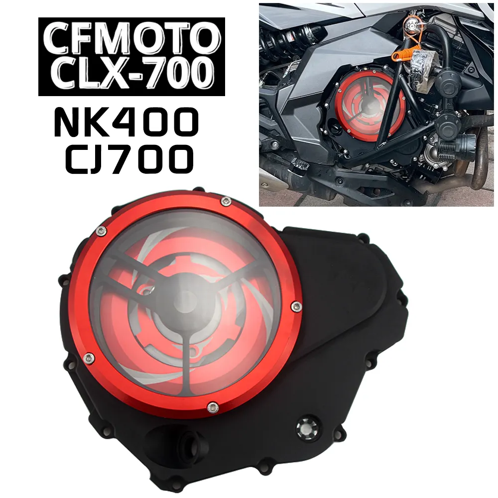 غطاء مغناطيسي لمحرك الدراجات النارية لـ CF MOTO NK400 CLX700 CJ700 غطاء القابض المعدل الشفاف غطاء جانبي للمحرك