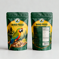 Sachet alimentaire personnalisé imprimé pour animaux de compagnie, réutilisable, avec fermeture éclair, en plastique laminé de qualité alimentaire pour aliments pour oiseaux