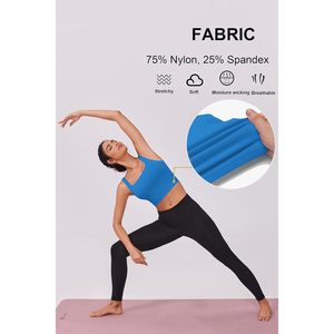Sujetador deportivo para mujer, de impacto ligero, sin aros, largo, con almohadillas extraíbles, cuello cuadrado, para fitness, yoga, correr, spandex, poliéster, A D - Product Image 3