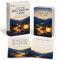 Cartes de prière dévotionnelles KJV personnalisées avec versets bibliques LIGHT for the PATH, 57x87mm, lot de 40 cartes, cadeau chrétien