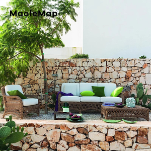 Rattan Furniture <b>Garden</b> <b>Sets</b> Bamboo Balcony Patio <b>Set</b> Restaurant Tables and Chairs Lounge Swimming Pool Relax Chair - Product Image 2