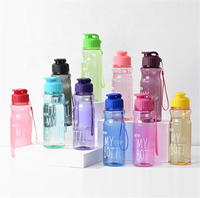 Bouteille d'eau sport grande capacité transparente en PET pour extérieur, gourde isotherme, cadeau publicitaire en plastique