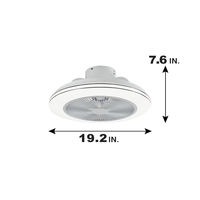 Ventilador de Techo LED Moderno sin Aspas de 20 Pulgadas y 20W con Control Remoto Inteligente de Perfil Bajo para Dormitorio y Sala de Estar