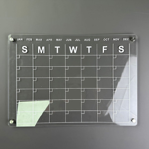 Hot Sales Weekly Monthly Planner Portable Reusable Clear Acrylic Sheet Whiteboard for Calendar Fridge Magnetic Dry <b>Erase</b> Board - Product Image 2