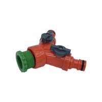 LSP113 séparateur de tuyau d'eau en plastique à 2 voies connecteur de tuyau d'arrosage de jardin avec robinet d'arrêt d'arrosage pour aménagement paysager séparateur de tuyau en Y