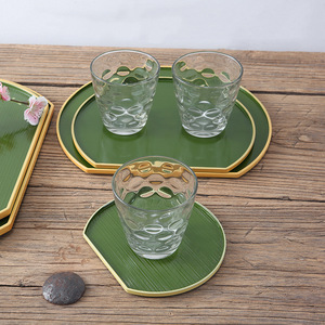 Japanese Style Half Moon <b>Tray</b> Green Yellow <b>Black</b> Tea Set <b>Serving</b> <b>Tray</b> Hotel Coffee Dessert Platter - Product Image 4