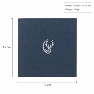 Carte de vœux cerf galaxie bleu violet, carte artistique en papier pliable 3D, décoration cadeau saisonnière - Product Image 3