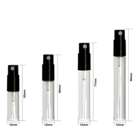 Flacon de parfum en verre transparent vide de 1,5 ml, 2,5 ml, 3 ml, 5 ml, mini atomiseur de poche, flacon échantillon, vaporisateur de parfum